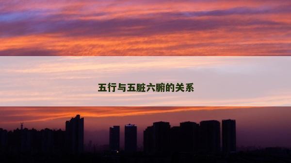 五行与五脏六腑的关系