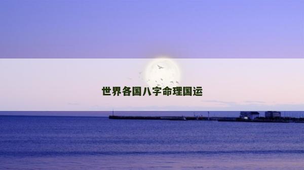 世界各国八字命理国运