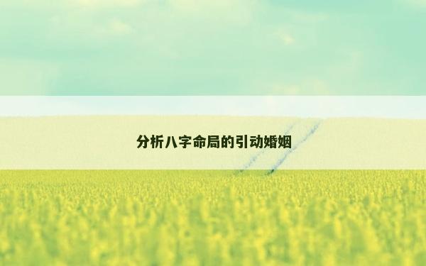 分析八字命局的引动婚姻