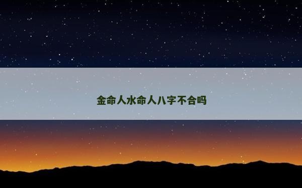 金命人水命人八字不合吗