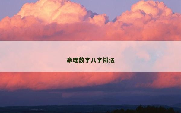 命理数字八字排法