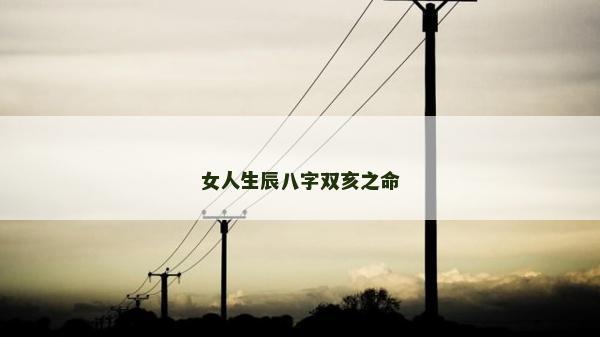 女人生辰八字双亥之命