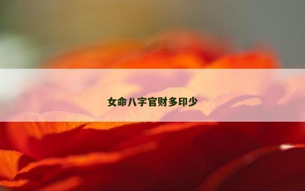 女命八字官财多印少