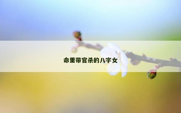 命里带官杀的八字女