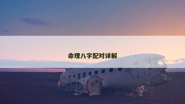 命理八字配对详解