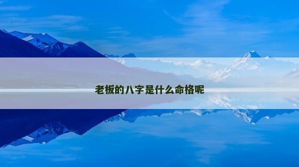 老板的八字是什么命格呢