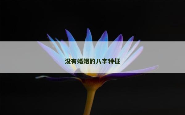 没有婚姻的八字特征