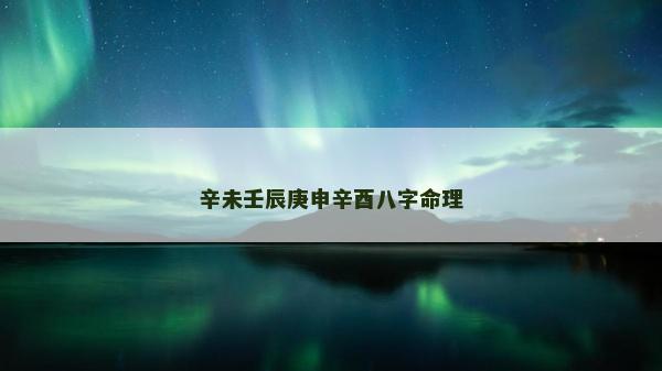 辛未壬辰庚申辛酉八字命理