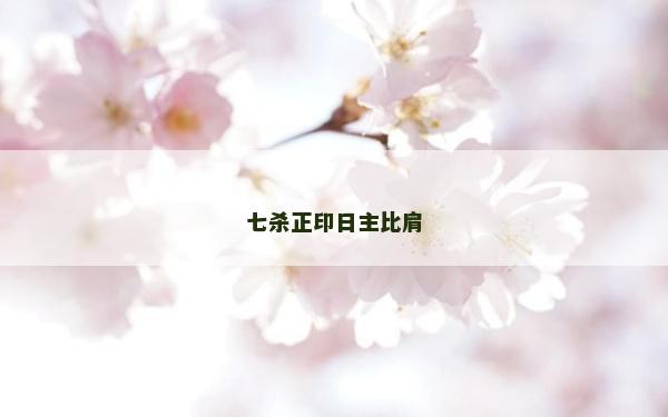 七杀正印日主比肩