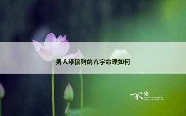 男人带偏财的八字命理如何