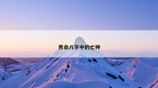 男命八字中的亡神