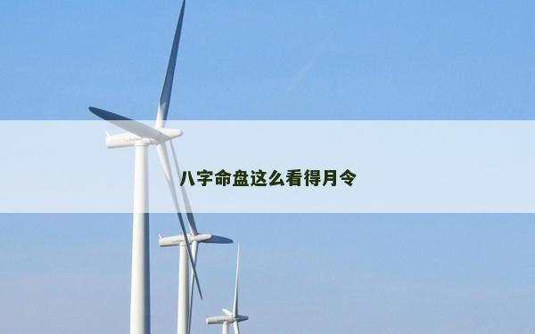 八字命盘这么看得月令