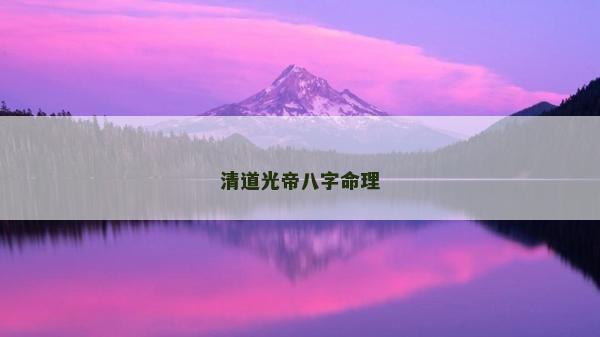 清道光帝八字命理