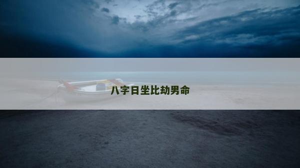八字日坐比劫男命