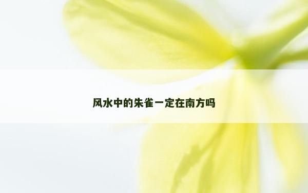 风水中的朱雀一定在南方吗