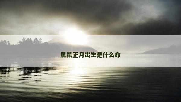 属鼠正月出生是什么命