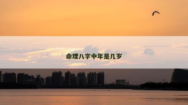 命理八字中年是几岁