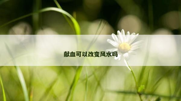 献血可以改变风水吗