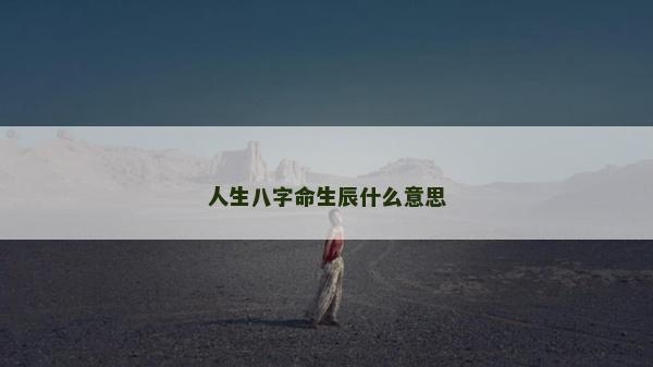 人生八字命生辰什么意思