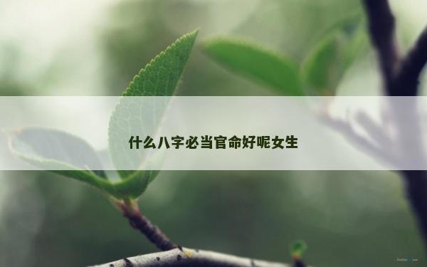 什么八字必当官命好呢女生
