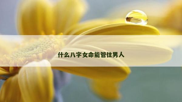 什么八字女命能管住男人
