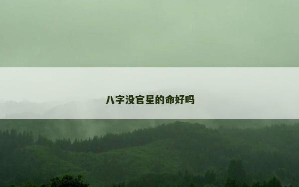 八字没官星的命好吗