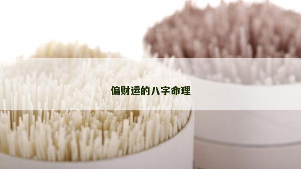 偏财运的八字命理