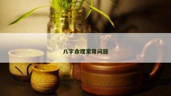 八字命理常用问题