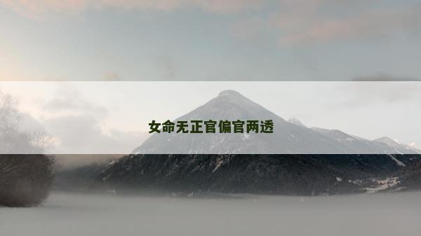女命无正官偏官两透