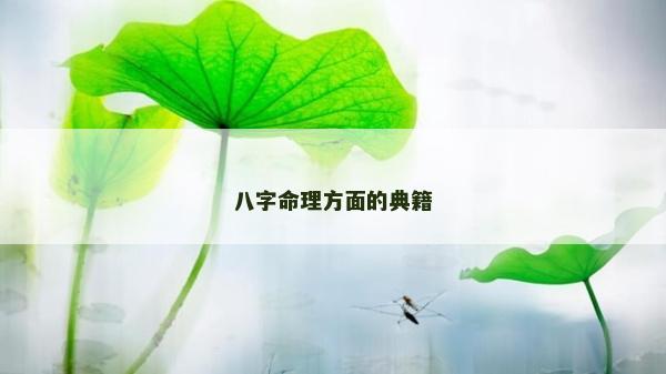 八字命理方面的典籍