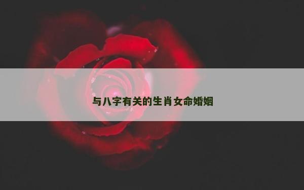 与八字有关的生肖女命婚姻