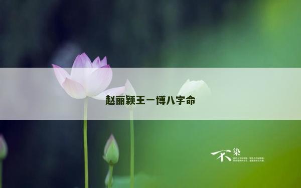 赵丽颖王一博八字命