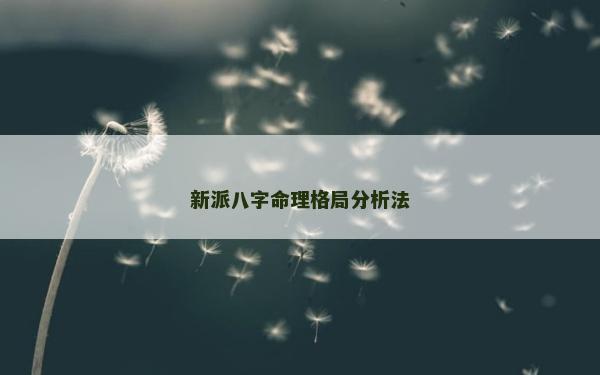 新派八字命理格局分析法