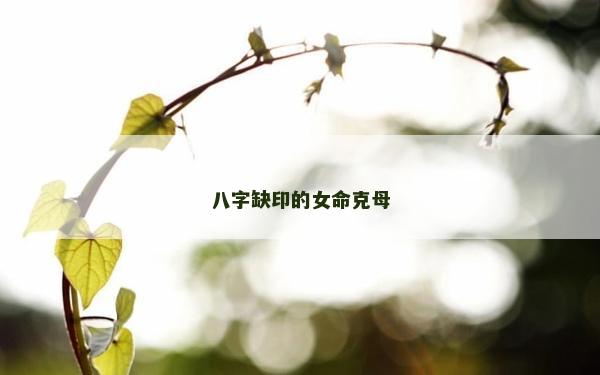 八字缺印的女命克母