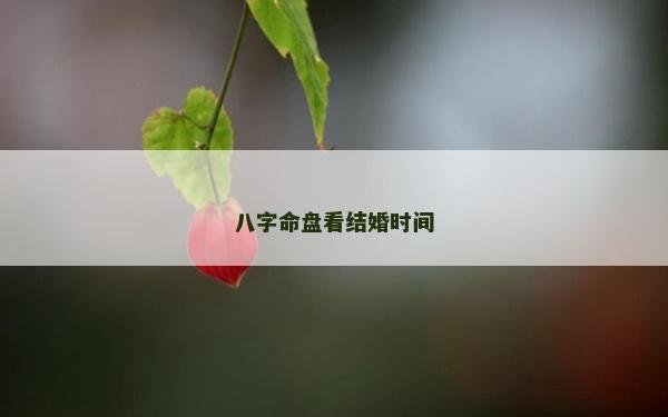 八字命盘看结婚时间