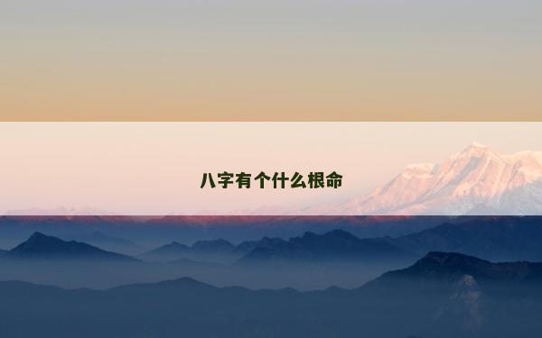 八字有个什么根命