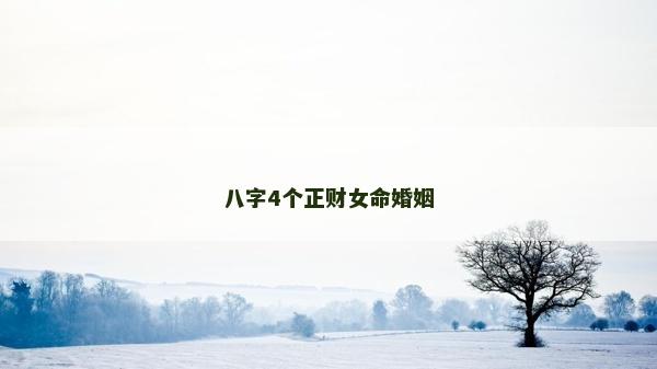 八字4个正财女命婚姻
