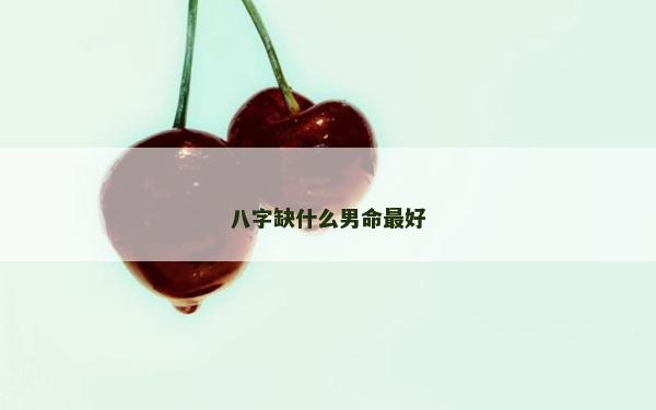 八字缺什么男命最好
