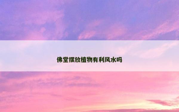 佛堂摆放植物有利风水吗