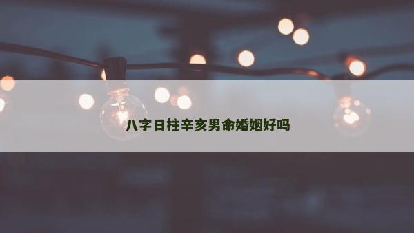 八字日柱辛亥男命婚姻好吗