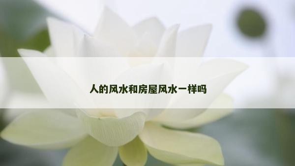 人的风水和房屋风水一样吗