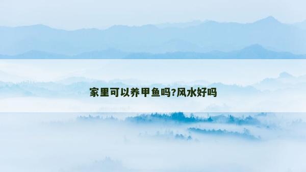 家里可以养甲鱼吗?风水好吗