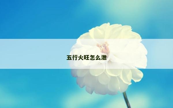 五行火旺怎么泄