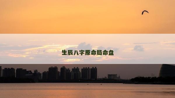 生辰八字原命局命盘
