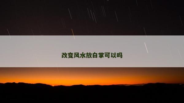 改变风水放白掌可以吗