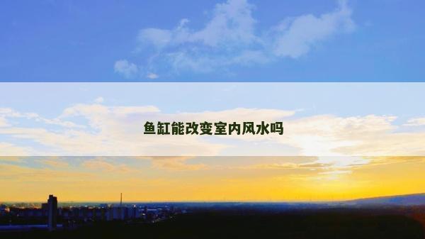 鱼缸能改变室内风水吗