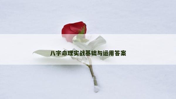 八字命理实战基础与运用答案