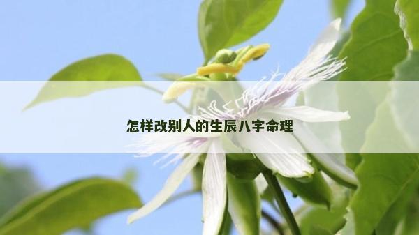 怎样改别人的生辰八字命理