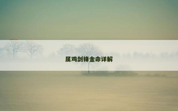 属鸡剑锋金命详解