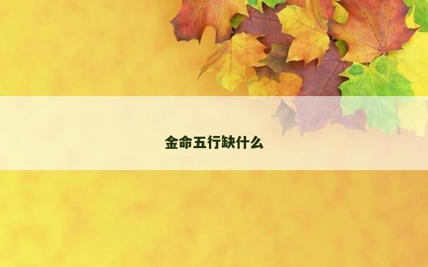 金命五行缺什么